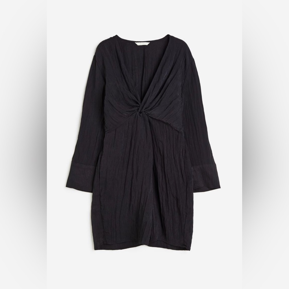 Textured-weave Knot-detail Dress